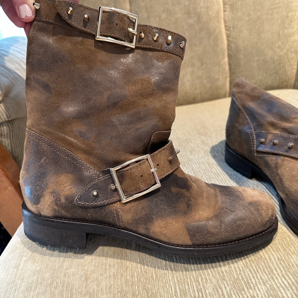 Authentic JIMMY CHOO Biker ankle boots sz 39.5